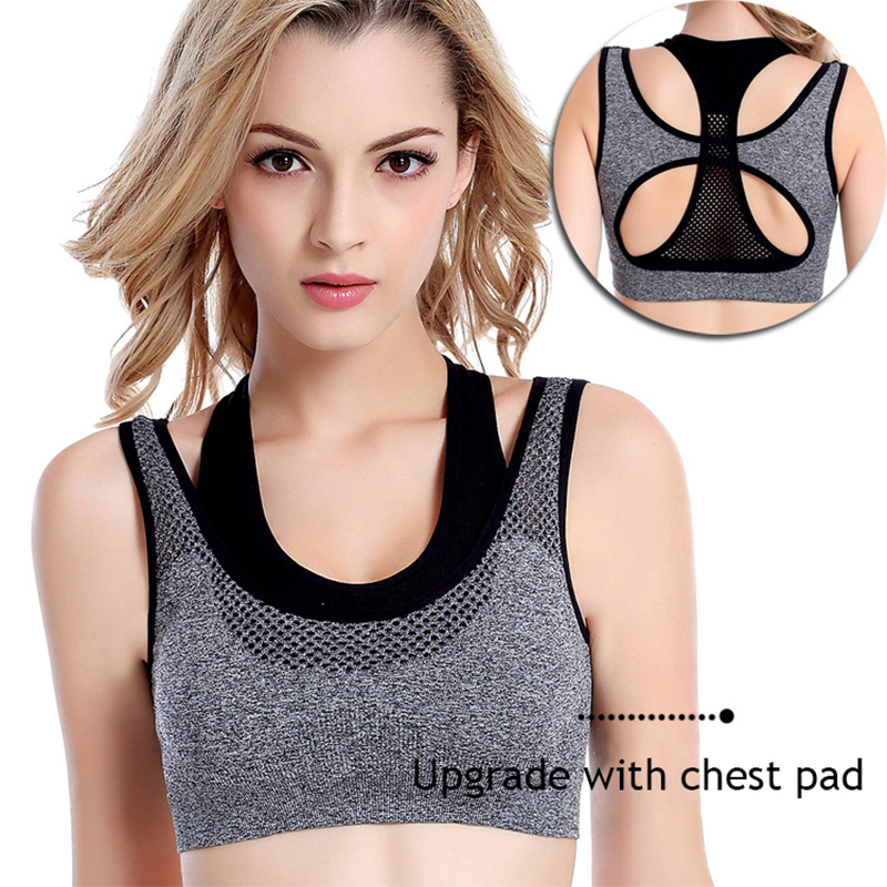 Aquatic Sports Bra - สปอร์ตบราระบายอากาศแบบกลวงกันกระแทกไร้รอยต่อชุดชั้นในโยคะฟิตเนสวิ่งโยคะฟิตเนสแห้งเร็ว