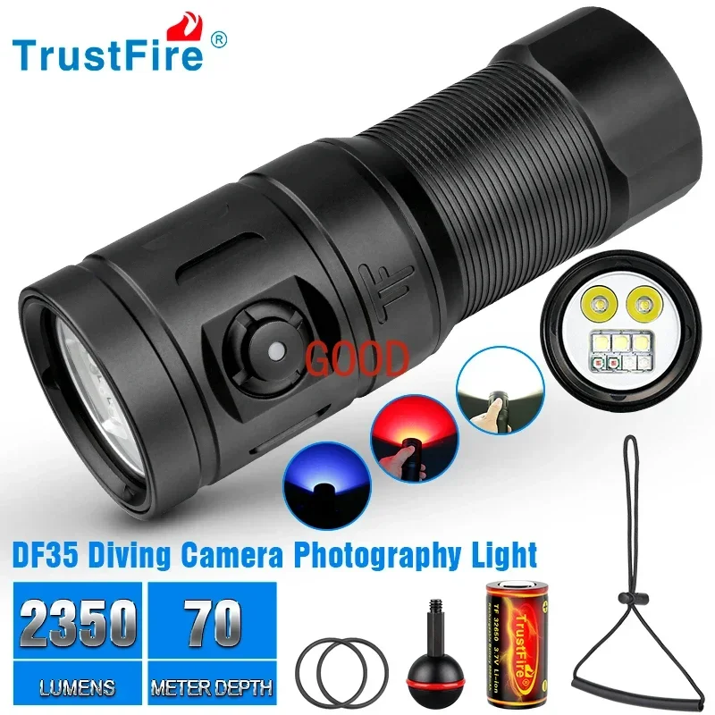 Underwater Flashlight - ไฟฉายดำน้ำ Trustfire DF35 2350 ลูเมนส์ ไฟสปอตไลท์