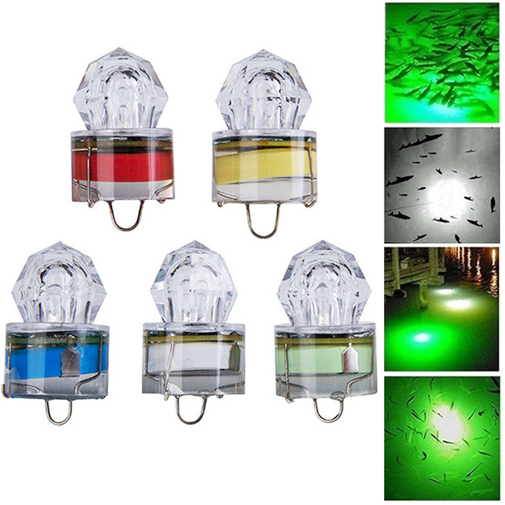 Underwater Flashlight - อุปกรณ์ตกปลามีไฟ LED หลอดไฟตกปลาใต้น้ำรูปทรงเพชรดึงดูดแสงแฟลชปลาหมึกเหยื่อล่อปลา
