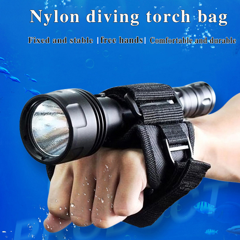 Underwater Flashlight - ใต้น้ําดําน้ําไฟฉายผู้ถือไฟฉายถุงมือ Spearfishing กลางแจ้งนุ่มสีดํา Neoprene Hand Arm
