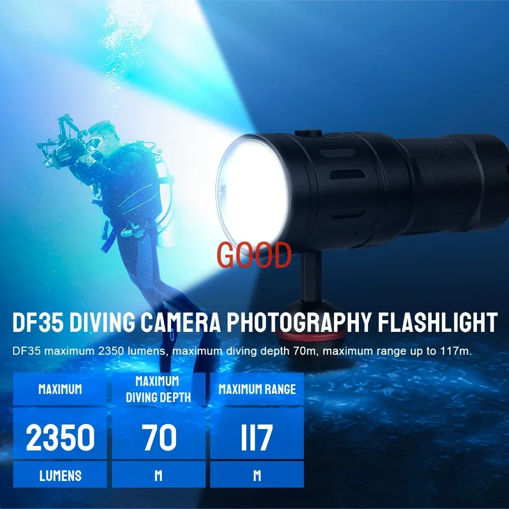 ไฟฉายดำน้ำ Trustfire DF35 2350 - Underwater Flashlight บทวิจารณ์และราคา