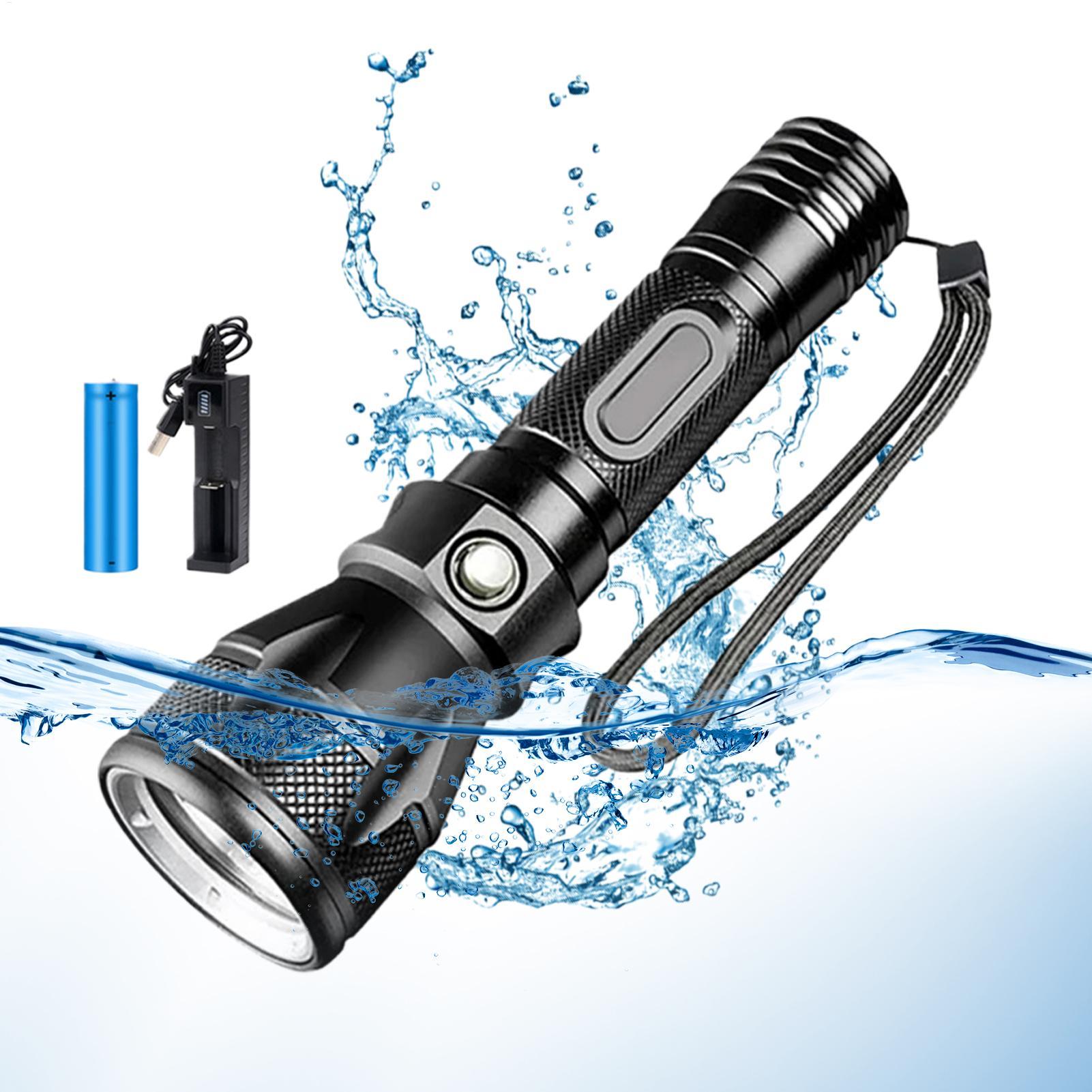 ไฟฉายดำน้ำ LED แบบชาร์จได้ 3 โ - Aquatic Diving บทวิจารณ์และราคา