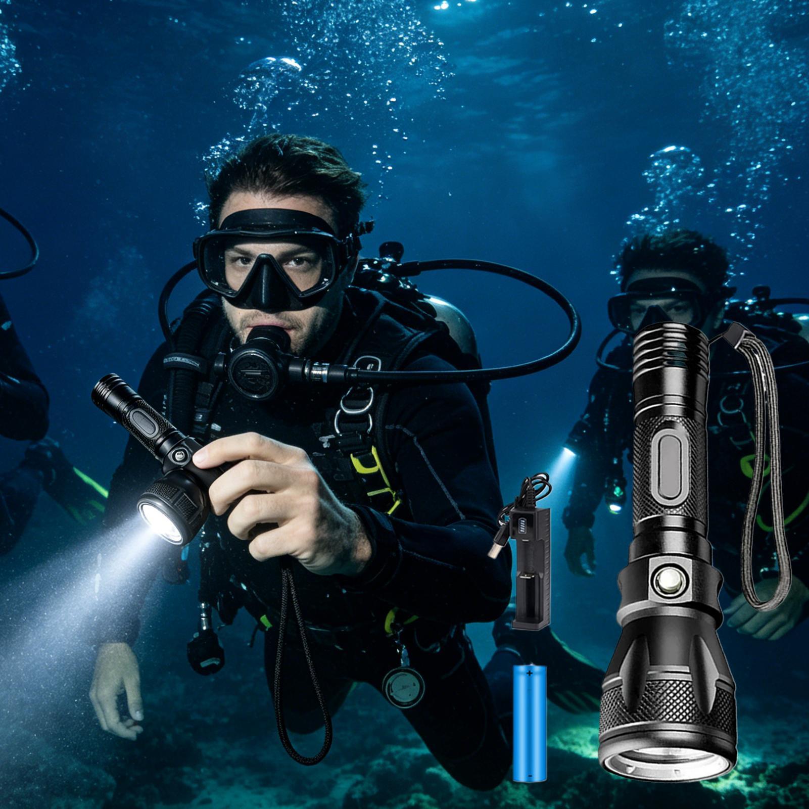 ไฟฉายดำน้ำ LED แบบชาร์จได้ 3 โ - Aquatic Diving บทวิจารณ์และราคา
