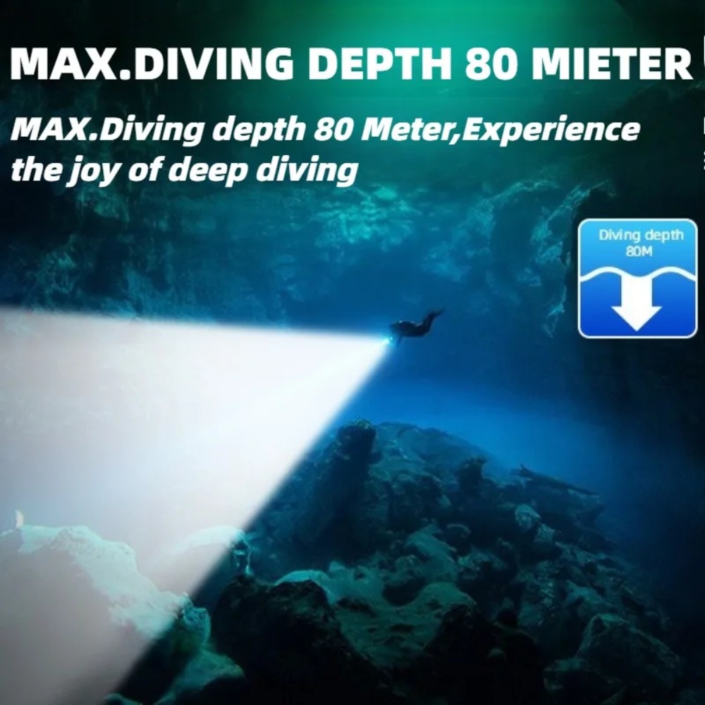 ไฟฉายดำน้ำทรงพลัง ไฟดำน้ำแบบกั - Underwater Flashlight บทวิจารณ์และราคา